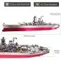 Piececool 3D Metal Model Kits-Yamato Battleship DIY 3D Metal Puzzle for Adults, Great Gifts Idea