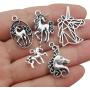 WOCRAFT 50pcs Craft Supplies Antique Silver Animals Unicorn Charms for Jewelry Making Crafting Findings Accessory for DIY Necklace Bracelet (M314)