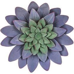 Everydecor Blue Succulent Metal Wall Decor