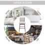 HOMCOM 2 Piece Bar Height Chair Swivel Barstool with Integrated Footrest, Solid Wood Design, and a 180 Degree Rotation, Beige
