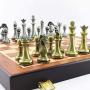 LINWEI Chess Set Board Game for Kids Adult Draughts Chess Set,Metal Chess Set Portable Game of International Chess Wooden Folding Chess Board King Height 67mm Chess Game Casual Puzzle Part A0-290B
