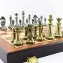 LINWEI Chess Set Board Game for Kids Adult Draughts Chess Set,Metal Chess Set Portable Game of International Chess Wooden Folding Chess Board King Height 67mm Chess Game Casual Puzzle Part A0-290B