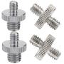 Pack of 4, 1/4 to 1/4 External Thread, 1/4 to 3/8 External Thread Screw Adapter, Double-Ended Stud, Used for Camera cage Monitoring LED Microphone, Tripod Screw Adapter.