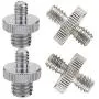 Pack of 4, 1/4 to 1/4 External Thread, 1/4 to 3/8 External Thread Screw Adapter, Double-Ended Stud, Used for Camera cage Monitoring LED Microphone, Tripod Screw Adapter.