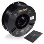OVERTURE PETG Filament 1.75mm with 3D Build Surface 200 x 200 mm 3D Printer Consumables, 1kg Spool (2.2lbs), Dimensional Accuracy +/- 0.05 mm, Fit Most FDM Printer, Black