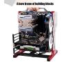 Tangxi M-ATX ATX ITX Motherboard Chassis DIY Set, Computer Aluminum Open Air Frame Chassis Case, DIY Chassis Bracket Open Chassis ATX Vertical Chassis Rack Metal Frame Heat Dissipation (Red)