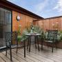 PHI VILLA Patio Metal 3 Piece Bistro Chairs and Table Furniture Set - Black