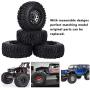 4pcs RC Hub Wheel Rim and Tires, Universal 2.2 Inch Metal Wheel Hub Crawler Rubber Tire RC Car Accessory (Titanium)