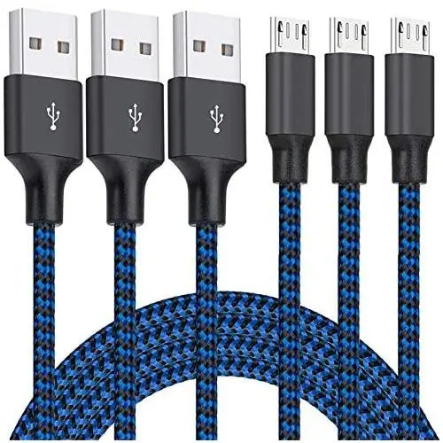 Micro USB Cable, 3Pack 10FT Android Charger Cable Long Nylon Braided Sync and Fast Charging Cord Compatible with Samsung Galaxy S7 S6 Edge, Kindle, Android Smartphones, Tablets and More Micro USB Cable, 3Pack 10FT Android Charger Cable Long Nylon Braided Sync and Fast Charging Cord Compatible with Samsung Galaxy S7 S6 Edge, Kindle, Android Smartphones, Tablets and More