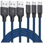 Micro USB Cable, 3Pack 10FT Android Charger Cable Long Nylon Braided Sync and Fast Charging Cord Compatible with Samsung Galaxy S7 S6 Edge, Kindle, Android Smartphones, Tablets and More