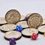 D&D Inspiration Coin Tokens Laser Cut Wood Carved with Dragon & Ship Rudder (Set of 9) Perfect for Pathfinder, RPG and Board Game