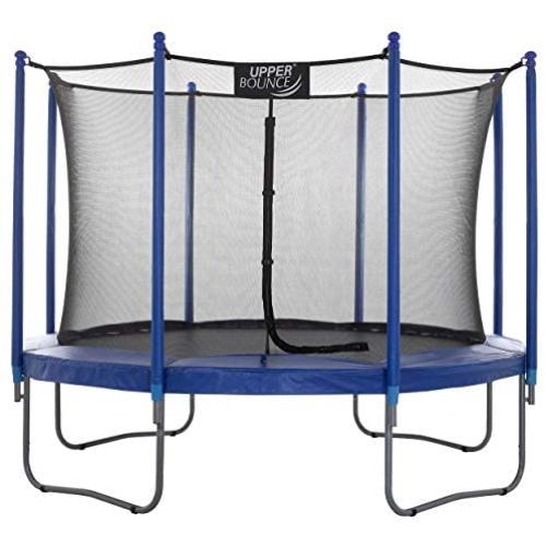 Upper Bounce Enclosed Trampoline with Safety Net System – Outdoor Trampoline - ASTM Certified Backyard Trampoline for Kids - Adults – Variant Color Spring Cover Padding