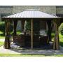 Kozyard Rosana Hardtop Aluminum Permanent Gazebo with 2-Layer Sidewalls (10ftx12ft)