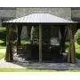Kozyard Rosana Hardtop Aluminum Permanent Gazebo with 2-Layer Sidewalls (10ftx12ft)