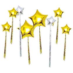 18'' Star Balloons Foil Balloons Mylar Balloons Party Decorations Balloons, Silver, 10 Pieces