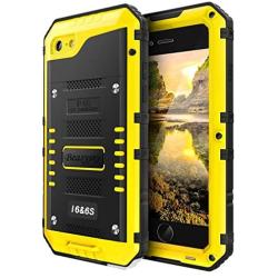 Beasyjoy iPhone 6 Case iPhone 6s Metal Case Heavy Duty with Screen Full Body Protective Waterproof Shockproof Dust Proof Tough Rugged Cover Bumper Military Grade Defender Yellow