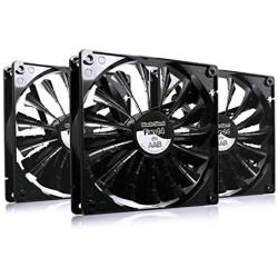 AAB Cooling Black Silent Fan 14 - Silent and Efficient 140mm Fan with 4 Anti-Vibration Pads, PC Fan, Cooling Fan, 12V, Airflow Fan, Silent PC Fan - Value Pack 3 Pieces