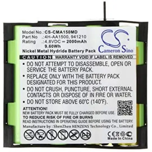 Replacement Battery for Compex Mi, Mi-Sport, Enegry,MI-Fitness,Runner, Theta 500,Physio 5,FIT,SP 2.0,fits Part No Compex 941210 4H-AA1500, 4.8V Ni-MH 2000mAh/9.6Wh Replacement Battery for Compex Mi, Mi-Sport, Enegry,MI-Fitness,Runner, Theta 500,Physio 5,FIT,SP 2.0,fits Part No Compex 941210 4H-AA1500, 4.8V Ni-MH 2000mAh/9.6Wh