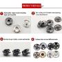 Kenkio 200 Sets 10 mm Sew-on Snap Metal Snaps Fasteners Press Studs Buttons for Sewing Clothing, 4 Colors