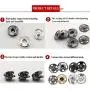 Kenkio 200 Sets 10 mm Sew-on Snap Metal Snaps Fasteners Press Studs Buttons for Sewing Clothing, 4 Colors Kenkio 200 Sets 10 mm Sew-on Snap Metal Snaps Fasteners Press Studs Buttons for Sewing Clothing, 4 Colors