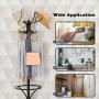 Tangkula Coat Rack Metal Frame Study Portable Free Standing Entryway Hat Coat Jacket Umbrella Holder Hanger with Base Coat Tree Stand (black 003)