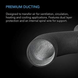 AC Infinity Flexible 6-Inch Aluminum Ducting, Heavy-Duty Four-Layer Protection, 25-Feet Long for Heating Cooling Ventilation and Exhaust