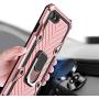 Military Grade for iPhone 8 Case iPhone 7 Case iPhone SE 2020 Metal Rotating Ring with Kickstand Holder Armor Heavy Duty Shockproof Drop Protective Cover for iPhone 8/7/SE 2020 Phone Case (Rose Gold)