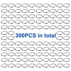 WUBOECE 300 PCS 14mm Metal Split Ring Nickel Plated Small Key Chain Ring Part for Connecting Clasps Charms Links and Ornament Crafts, Silver