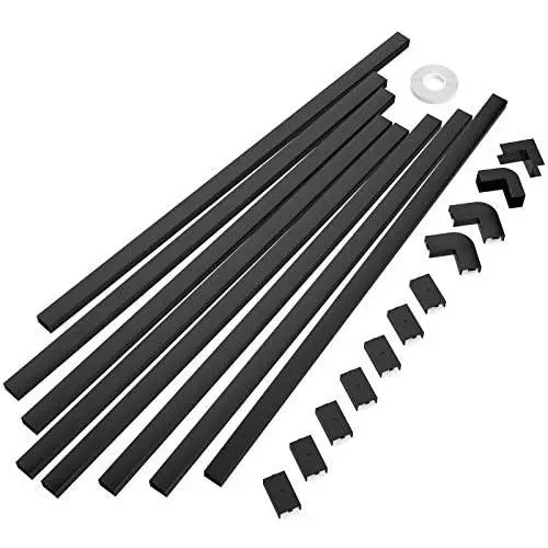 One-Cord Channel Cable Concealer - CMC-03 Cord Cover Wall Cable Management System - 125'' Cable Hider Raceway Kit for a Power Cord, Ethernet Cable, Speaker Wire - 8X L15.7in, W0.59in H0.4in, Black