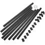 One-Cord Channel Cable Concealer - CMC-03 Cord Cover Wall Cable Management System - 125'' Cable Hider Raceway Kit for a Power Cord, Ethernet Cable, Speaker Wire - 8X L15.7in, W0.59in H0.4in, Black