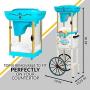 Nostalgia Inch Tall Snow Cone Cart, Metal Scoop Makes 48 Icy Treats, Includes Storage Compartment, Wheels For Easy Mobility – White/Blue Nostalgia Inch Tall Snow Cone Cart, Metal Scoop Makes 48 Icy Treats, Includes Storage Compartment, Wheels For Easy Mobility – White/Blue