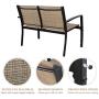 Flamaker 4 Pieces Patio Furniture Outdoor Furniture Outdoor Patio Furniture Set Textilene Bistro Set Modern Conversation Set Bistro Set with Loveseat Tea Table for Home, Lawn and Balcony