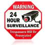 Signs Authority Reflective Warning 24 Hour Surveillance No Trespassing Metal Sign for Home Business Video Security CCTV Camera 12” by 12” Aluminum