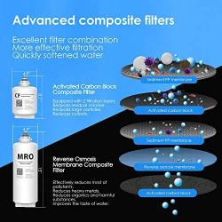 Waterdrop RO Reverse Osmosis Water Filtration System, TDS Reduction, 400 GPD Fast Flow, Tankless, FCC Listed, 1:1 Pure to Drain, USA Tech Support, Model: WD-G2-B, Black