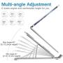 Laptop Stand, iVoler Laptop Holder Riser Computer Tablet Stand, 6 Angles Adjustable Aluminum Ergonomic Foldable Portable Desktop Holder Compatible with MacBook,iPad, HP, Dell, Lenovo 10-15.6” Silver