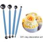 Caydo 9 Pieces Stylus Tools, 5 Pieces 2 Way Total 10 Different DIY Silicone and Ceramic Clay Indentation Tool and 4 Pieces Double-Ended Metal Ball Tools