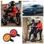 Universal Car Horn,Motorcycle Electric Horns,Auto Horns Loud kit 12V 125db Waterproof Round Loud Horn Speaker（Red and Orange）