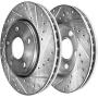 Detroit Axle - Brakes Kit Replacement for Toyota Tundra, Sequoia Land Cruiser, Lexus LX570 - Front Rear Disc Rotors, Ceramic Brake Pads (Drilled and Slotted Performance)