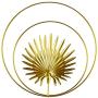 Tinsow Iron Wall Sculptures,Gold Metal Palm, Canna Leaf Wall Decor Round Wall Ornaments,Easy Installation Great for Bedroom Hanging Parts Hotel Wall Decoration (Gold Rounded, 2)