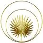 Tinsow Iron Wall Sculptures,Gold Metal Palm, Canna Leaf Wall Decor Round Wall Ornaments,Easy Installation Great for Bedroom Hanging Parts Hotel Wall Decoration (Gold Rounded, 2)