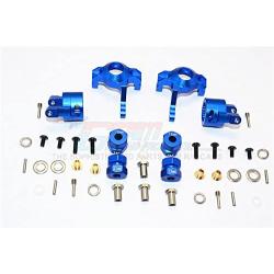 Axial SMT10 Grave Digger (AX90055) Upgrade Parts Aluminum Front C-Hub & Knuckle Arm (5 Degree Caster) - 4Pcs Set Blue