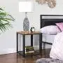 VASAGLE Industrial End Table, 2-Tier Side Table with Storage Shelf, Sturdy, Easy Assembly, Wood Look Accent Furniture, with Metal Frame, Rustic Brown ULET41X