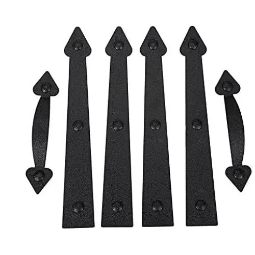 AntiqueSmith Magnetic Decorative Garage Door Curb Appeal Faux Hinges Handles Hardware Kit Color Black AntiqueSmith Magnetic Decorative Garage Door Curb Appeal Faux Hinges Handles Hardware Kit Color Black