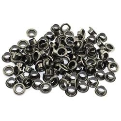 RuiLing 100pcs 5mm Black Metal Eyelets Round Inner Hole Grommets DIY Rivet Leathercraft Accessories Air-Hole for Shoes Belt Bag Tag Clothes Scrapbook