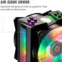 Cooler Master MasterAir MA410M Addressable RGB CPU Air Cooler w/ Independently LEDs, 4 Continuous Direct Contact 2.0 Heatpipes, Aluminum Fins, Push-Pull, Dual MF120R 120mm Fans, AMD Ryzen/Intel1151 Cooler Master MasterAir MA410M Addressable RGB CPU Air Cooler w/ Independently LEDs, 4 Continuous Direct Contact 2.0 Heatpipes, Aluminum Fins, Push-Pull, Dual MF120R 120mm Fans, AMD Ryzen/Intel1151