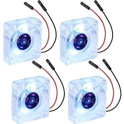 Raspberry Pi 4 Fan Quite: 4pcs DC Brushless Cooling Fan 30mm LED Heatsink Cooler Radiator Connector Separating 1 to 2 Interface 3.3V 5V for Raspberry Pi 4 3B+ 3B 2B+