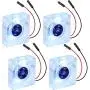 Raspberry Pi 4 Fan Quite: 4pcs DC Brushless Cooling Fan 30mm LED Heatsink Cooler Radiator Connector Separating 1 to 2 Interface 3.3V 5V for Raspberry Pi 4 3B+ 3B 2B+