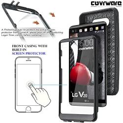 COVRWARE Iron Tank Series CASE for LG V20 with Built-in [Screen Protector] Heavy Duty Full-Body Rugged Holster Armor Case [Belt Swivel Clip][Kickstand] - Black