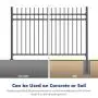 XCEL Black Steel Anti-Rust Fence Panel - Sharp End Pickets - 6.5ft W x 5ft H - Easy Installation - for Residential, Outdoor, Yard, Garden, Swimming Pool, on Concrete or Soil, 3-Rail, One Post included XCEL Black Steel Anti-Rust Fence Panel - Sharp End Pickets - 6.5ft W x 5ft H - Easy Installation - for Residential, Outdoor, Yard, Garden, Swimming Pool, on Concrete or Soil, 3-Rail, One Post included