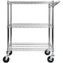 Oceanstar 3-Tier Heavy Duty All-Purpose Utility Cart, Chrome Oceanstar 3-Tier Heavy Duty All-Purpose Utility Cart, Chrome